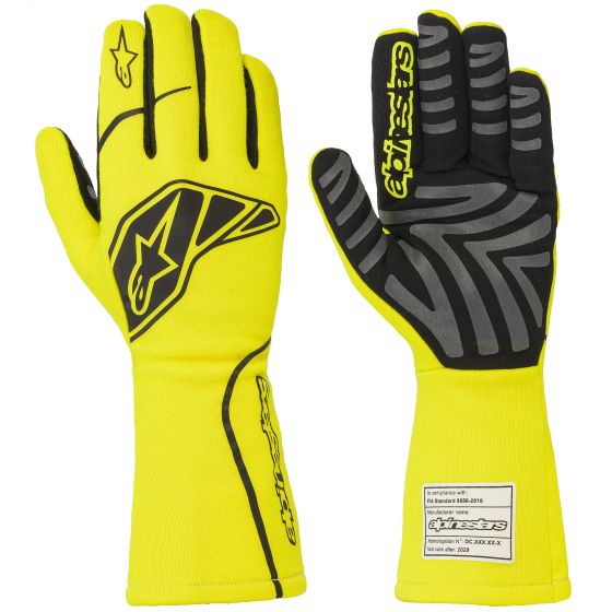 Guanti pilota ignifughi fia ALPINESTARS TECH 1 START V2 - giallo fluo nero